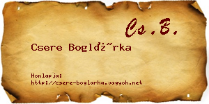 Csere Boglárka névjegykártya